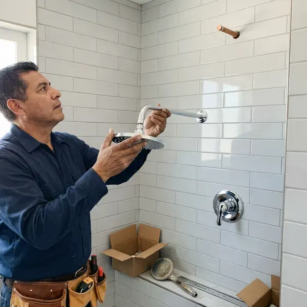 JKV Plumbing technician providing shower installation in Laramie, WY