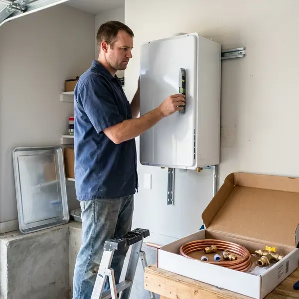 JKV Plumbing technician providing tankless water heater installation in Cheyenne, WY