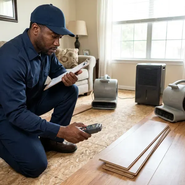 JKV Plumbing technician providing water damage restoration in Cheyenne, WY