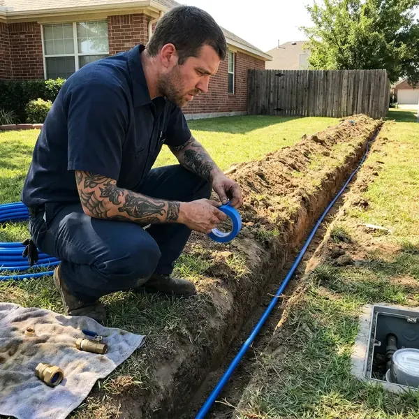 Local water line installation by JKV Plumbing, Evanston, WY